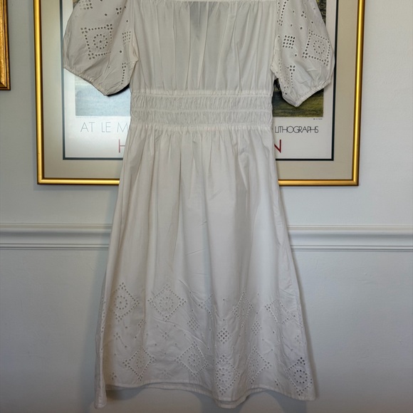 Mango White Midi Dress with Eyelet Details - Picture 5 of 5